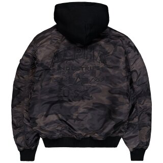 Alpha Industries Bomber Jacke MA-1 ZH Back EMB Camo Black...