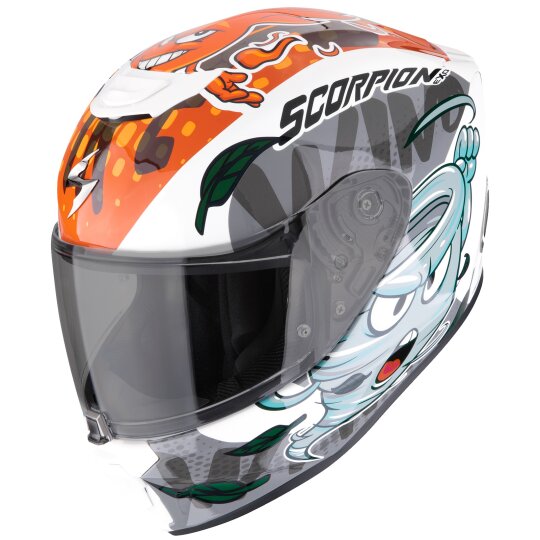 Scorpion Exo-JNR Air The4elements Integralhelm Weiss / Blau / Orange