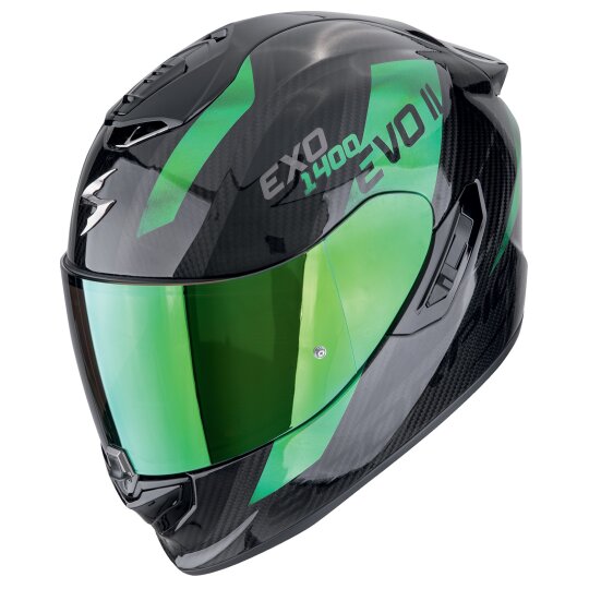 Scorpion Exo-1400 Evo II Carbon Air Platted Integralhelm Schwarz / Grün