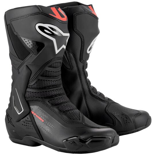 Alpinestars SMX-6 V3 Motorradstiefel Schwarz / Rot-Fluo 44