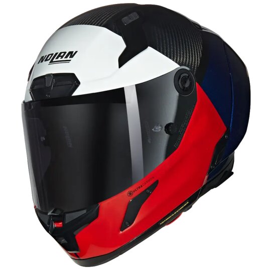 Nolan X-804 RS Ultra Carbon Blocco Integralhelm Rot / Blau / Weiss