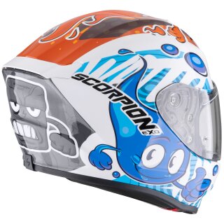 Scorpion Exo-JNR Air The4elements Integralhelm Weiss / Blau / Orange L