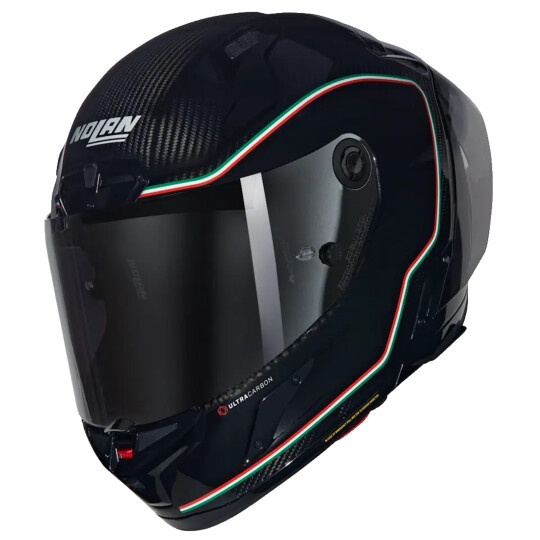 Nolan X-804 RS Ultra Carbon Asso Di Picche Integralhelm Schwarz / Rot / Grün L