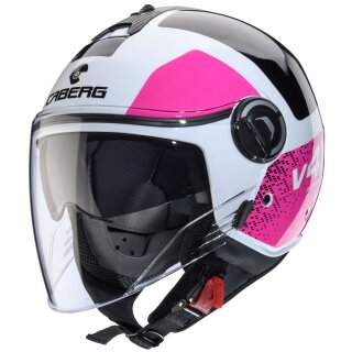 Caberg Riviera V4 X Jethelm Alpha Weiss / Schwarz-Fuchsia