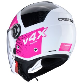 Caberg Riviera V4 X Jethelm Alpha Weiß / Schwarz-Fuchsia