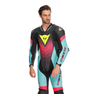 Dainese Laguna Seca 6 1-Piece leather suit black / blue / pink