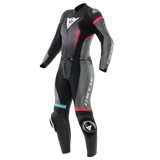 Dainese Fluminea 2 tlg. Lederkombi Schwarz / Weiss / Anthrazit