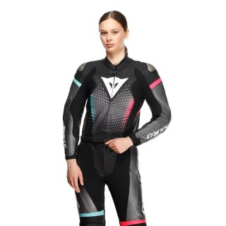 Dainese Fluminea 2 tlg. Lederkombi Schwarz / Weiss / Anthrazit