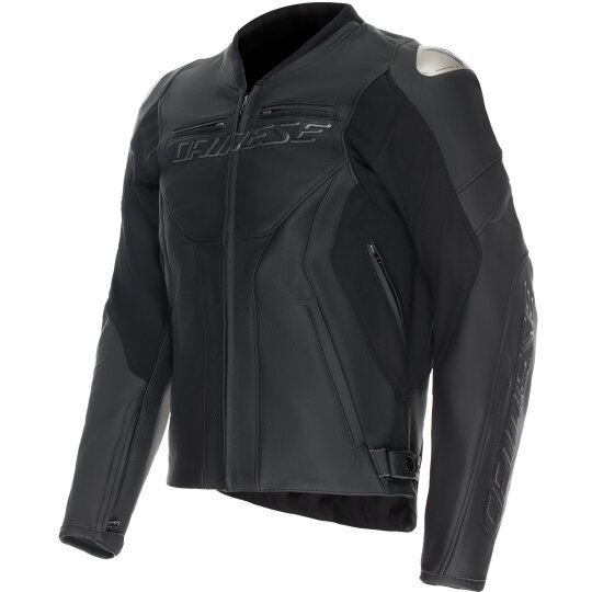 Dainese Racing 5 Perf Lederjacke Schwarz / Schwarz