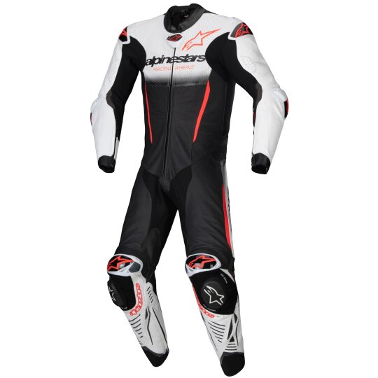 Alpinestars GP-R7 1tlg. Lederkombi Weiss / Schwarz / Rot-Fluo