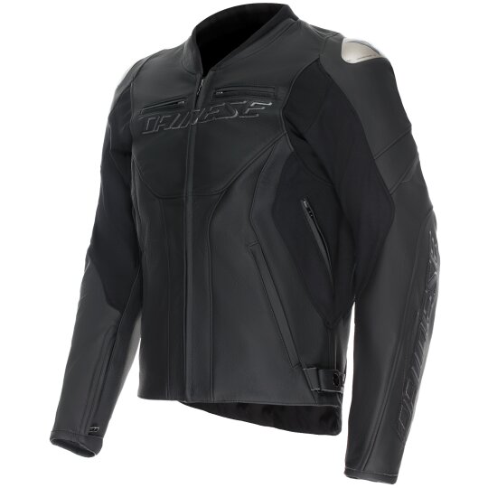 Dainese Racing 5 Lederjacke Schwarz / Schwarz 49 - Lang