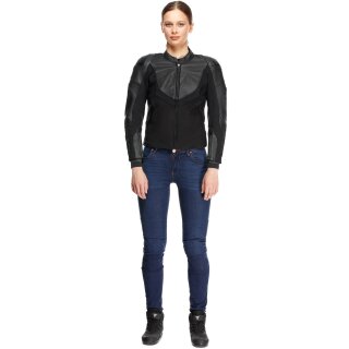 Dainese Iperattiva Leder- / Textiljacke Schwarz Damen 42