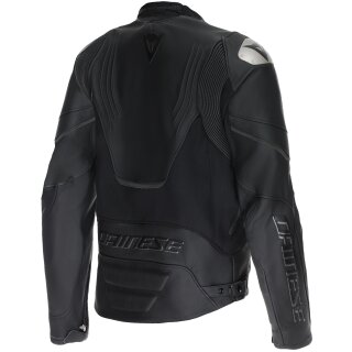 Dainese Racing 5 Perf Lederjacke Schwarz / Schwarz 50