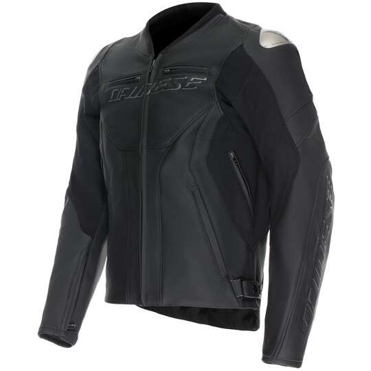 Dainese Racing 5 Lederjacke Schwarz / Schwarz 58