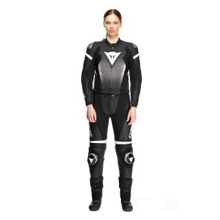 Dainese Fluminea 2 tlg. Lederkombi Schwarz / Weiss 42