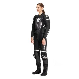 Dainese Fluminea 2 tlg. Lederkombi Schwarz / Weiss 42