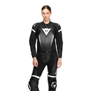 Dainese Fluminea 2 tlg. Lederkombi Schwarz / Weiss 44