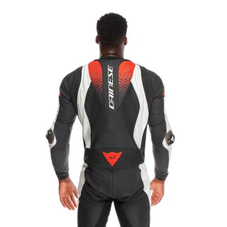 Dainese Laguna Seca 6 1 tlg. Lederkombi Schwarz / Weiss / Fluo-Rot 48