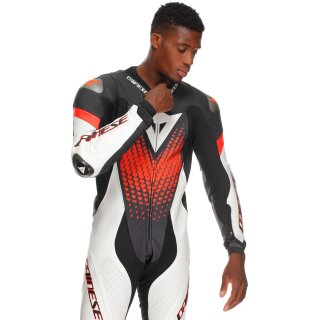 Dainese Laguna Seca 6 1 tlg. Lederkombi Schwarz / Weiss / Fluo-Rot 48