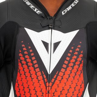 Dainese Laguna Seca 6 1 tlg. Lederkombi Schwarz / Weiss / Fluo-Rot 50