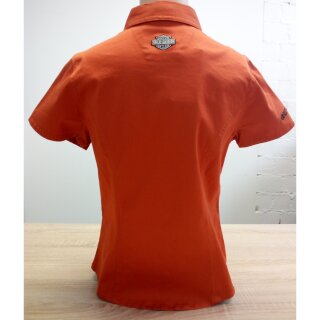 HD Stretch Woven Kurzarm Bluse Orange Damen L