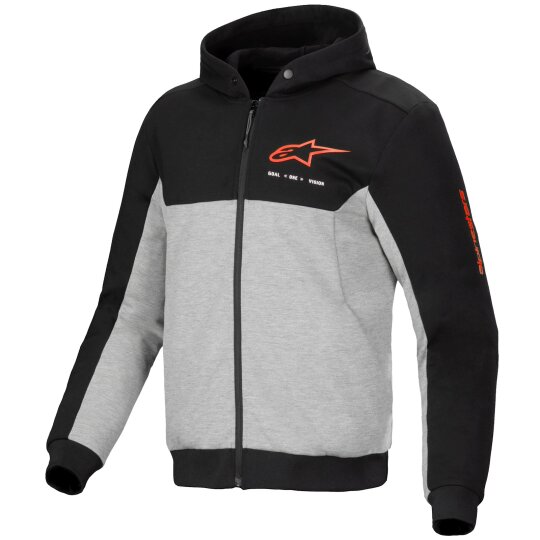 Alpinestars Chrome V2 Sport Hoodie Schwarz / Grau / Rot-Fluo