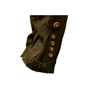 Traditional leather trousers, dark brown, with button placket 26 inch